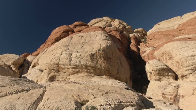 Dolly Shot of Rock Formation in Red Rock Canyon Nevada