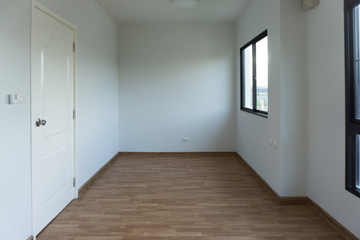 Modern new empty house room.white wallpaper interiors