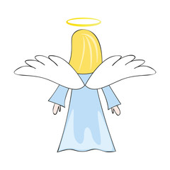 christmas angel little girl cartoon