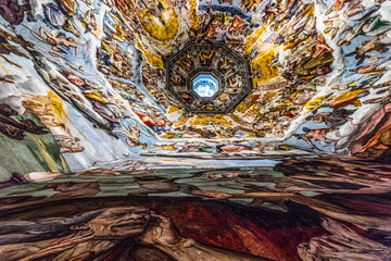 Ceiling detail of Duomo di Firenze Cathedral, Cathedral of Saint Mary of Flower, Florence, Italy, Europe March 08, 2018