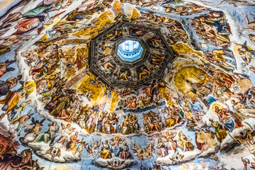 Ceiling detail of Duomo di Firenze Cathedral, Cathedral of Saint Mary of Flower, Florence, Italy,...