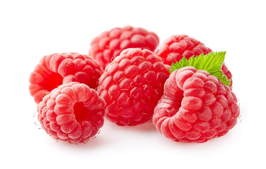Raspberry with leaves
