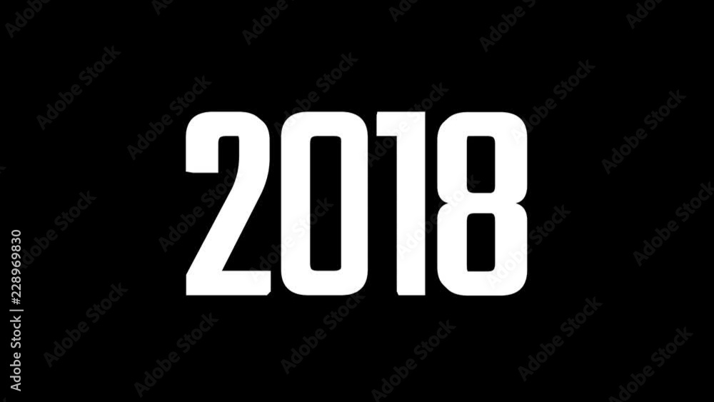 Poster modern animated cgi background with new year 2018 - 2019. abstract 3d rendering of rotating gold num