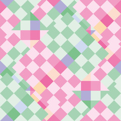 Pattern of bright pink and green rhombuses
