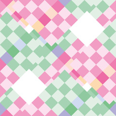 Pattern of bright pink and green rhombuses