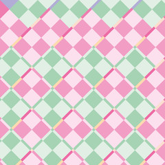 Pattern of bright pink and green rhombuses