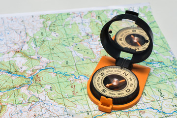 Compass and map.