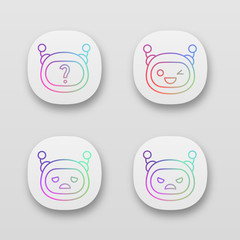 Robot emojis app icons set
