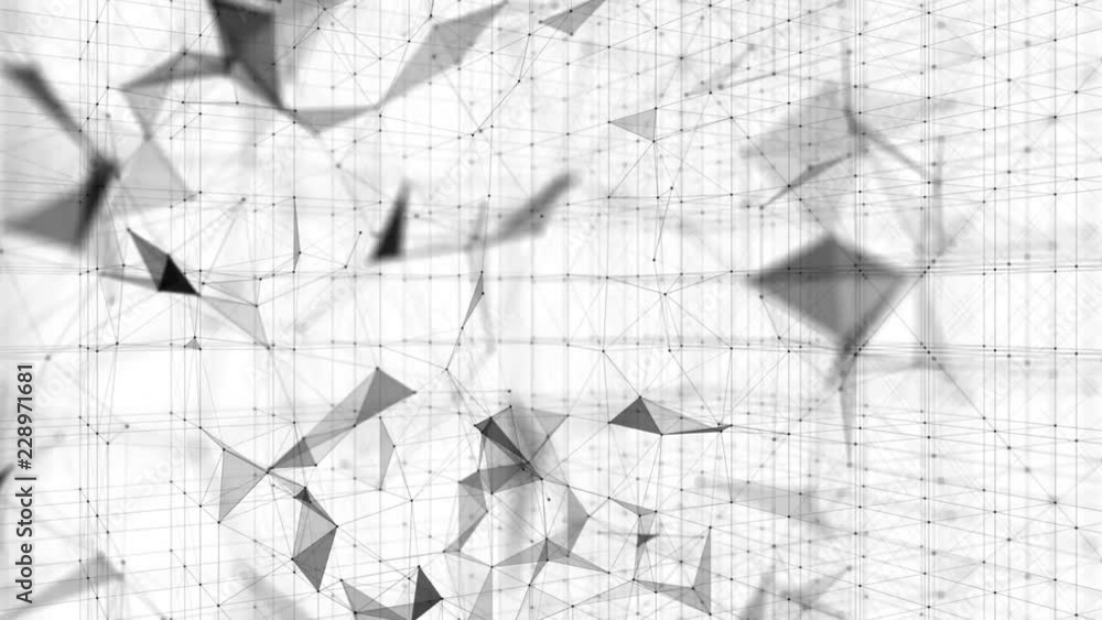 Poster work inside the matrix. depth of field. seamless loop. white background.futuristic network.