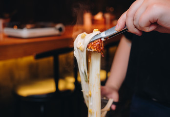 Korean pork ribs wrapped in gooey, stretchy mozzarella cheese studded with corn. Teenager food trends