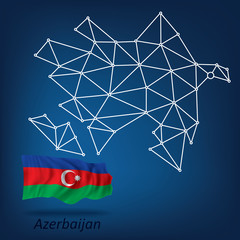 Abstract map of Azerbaijan