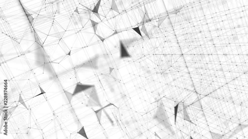Poster the work of information within the matrix structure. depth of field. seamless loop. white background