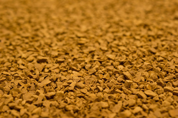 Dry instant coffee granules - brown texture