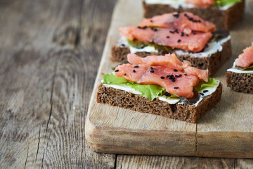 Sandwich with butter and smoked red fish