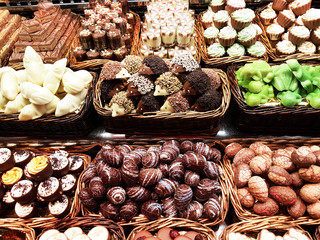 chocolate stall in farmers market
