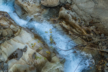 beautiful mountain stream in rocks