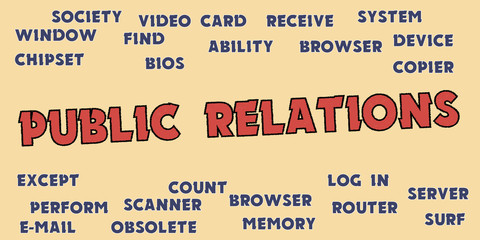 PUBLIC RELATIONS words and tags cloud