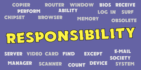 RESPONSIBILITY words and tags cloud