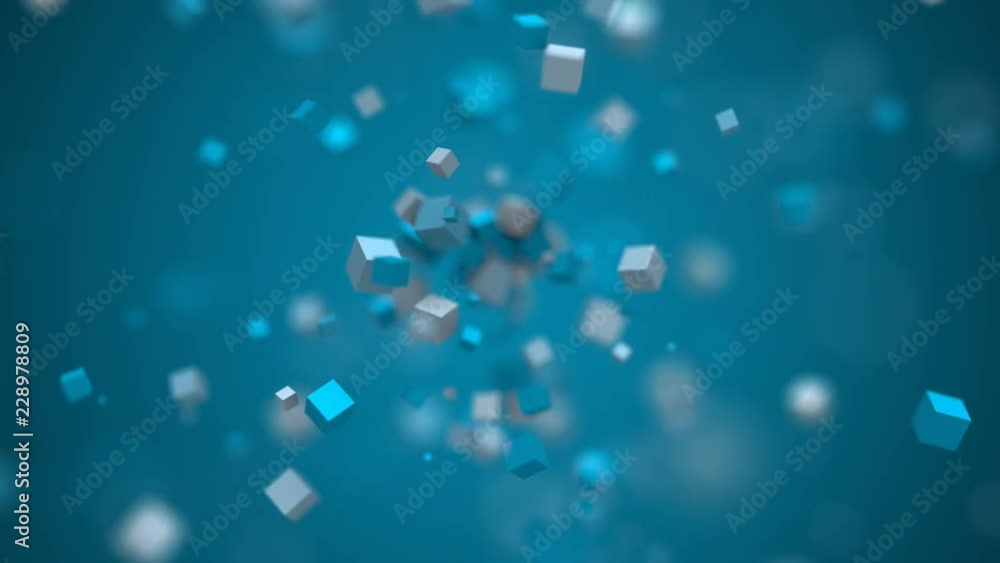 Poster abstract 3d rendering of geometric shapes. computer generated loop animation. modern background with