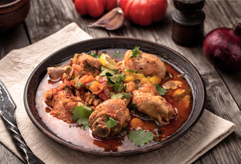 Rustic stewed chicken