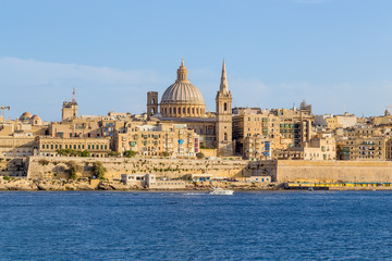 Fototapeta na wymiar Valletta, Malta. Scenic view of the city at sunset