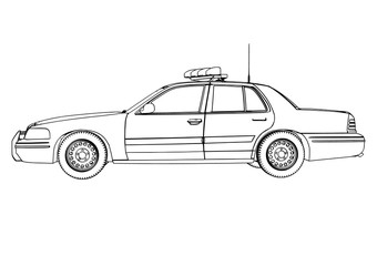 police car sketch vector