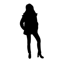 silhouette of a girl is standing