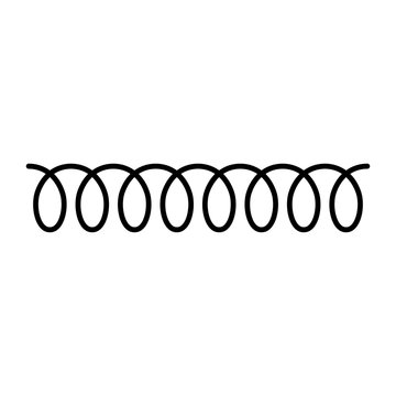 Black telephone spiral cable. Simple flat illustration