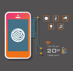 Smart home control digital devices modern technology © Cris.lo Studio