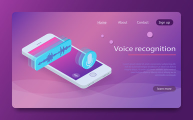 Personal assistant and voice recognition concept gradient vector illustration of soundwave intelligent technologies