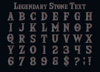 Large Rock Fantasy Alphabet - 3D illustration