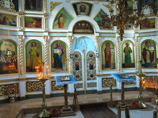 Obraz premium 13.10.2018, Moldova: Interior decoration of Tiganesti Monastery orthodox church