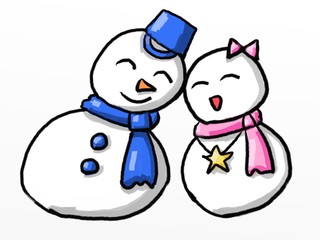 雪だるまカップル