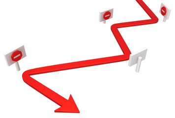 Arrows Stop Sign Zigzag