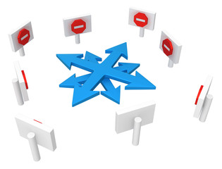 Arrows Stop Sign Contained