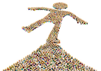 Cartoon Crowd Figure, Summit