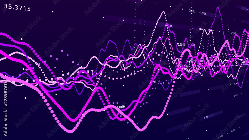 Leinwandbilder stock market graph. big data visualization. investment graph concept. 3d rendering.