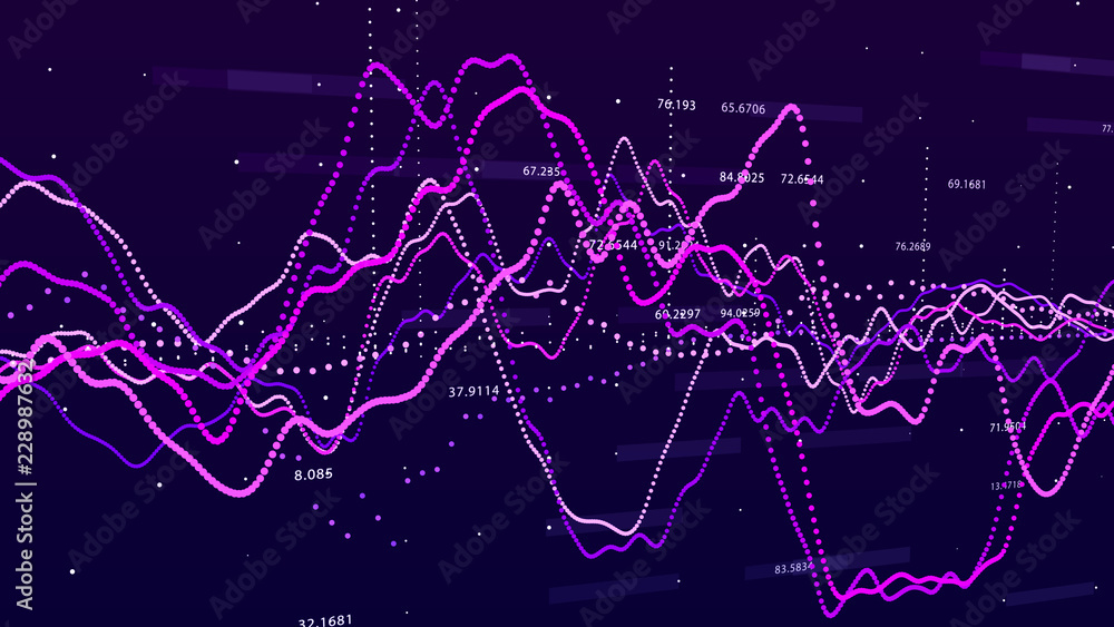 Leinwandbilder stock market graph. big data visualization. investment graph concept. 3d rendering.
