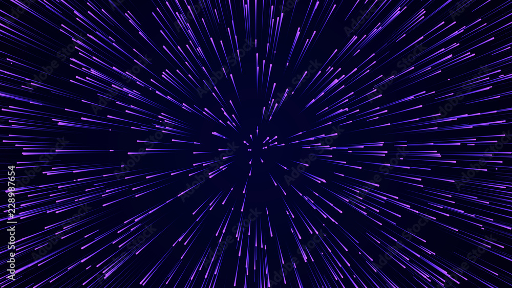 Aufkleber Abstract circular speed background. Starburst dynamic lines pattern. Abstract data flow background. 3D rendering.