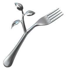 Fork Metal Leaf Branch Offshoot