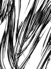 Ink Black Hairs Abstract