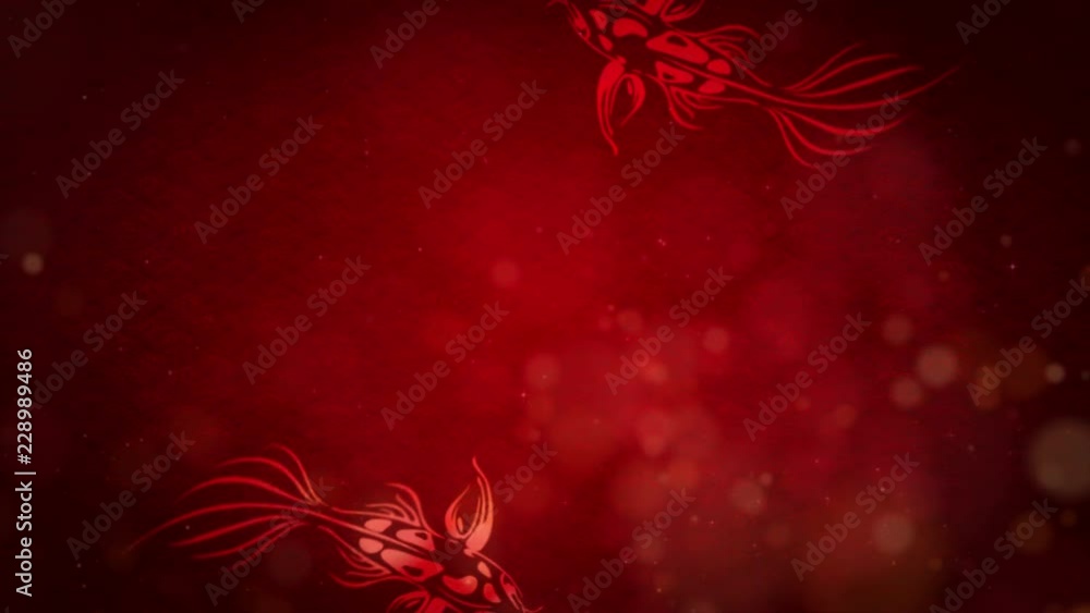 Poster chinese new year also known as the spring festival. digital particles loop background with chinese o