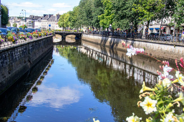 Quimper. Sur les bords de l'Odet en centre ville. Finistère. Bretagne