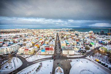 Overlooking Reykjavik in Iceland - obrazy, fototapety, plakaty
