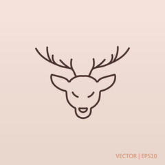 Deer head simple icon. Vector illustration