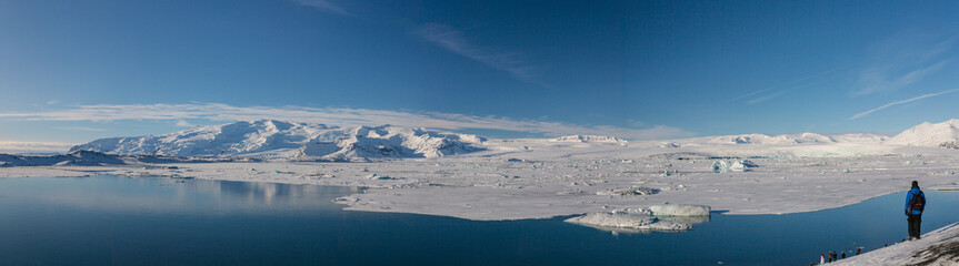Fototapeta na wymiar Iceberg Lagoon Jokulsarlon Panorama