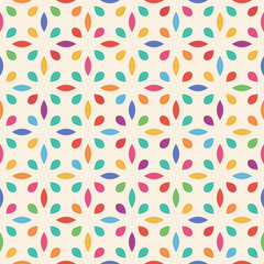 Seamless flower pattern. Leaf and drop.