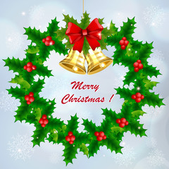 Christmas holly wreath