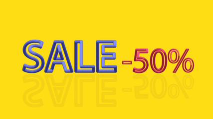 Vector color volumetric text sale. EPS 10.