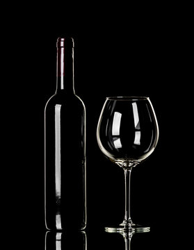 wine bottle and goblet